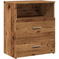 vidaXL Table de chevet vieux bois 50x32x60 cm bois d'ingénierie