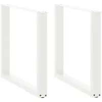vidaXL Pieds de table de salle à manger en U 2 pcs. Blanc 80x(72-73) cm Acier