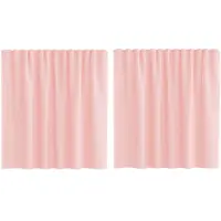 vidaXL Voile Rideaux avec passants 2 pcs. Rose 140x140 cm