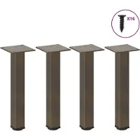 vidaXL Pieds de table basse 4 pcs. Acier naturel 42-44 cm Acier