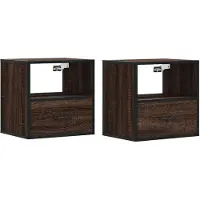 vidaXL Tables de chevet murales 2 pcs chêne marron 40x31x39,5 cm