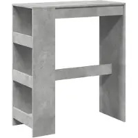 vidaXL Table de bar avec étagère gris béton 90x40x103,5 cm Bois composite