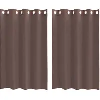 vidaXL Voile Rideaux avec oeillets 2 pcs. Marron 140x175 cm