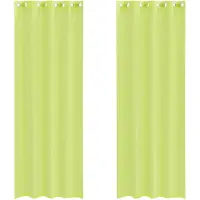vidaXL Voile Rideaux avec oeillets 2 pcs. Vert pomme 140x300 cm