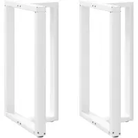 vidaXL Pieds de table de bar en T 2 pcs. Blanc 60x35x(100-101) cm Acier