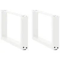 vidaXL Pieds de table basse en U 2 pcs. Blanc 50x(30-31) cm Acier