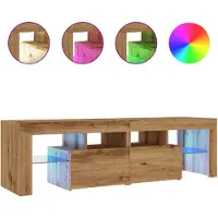 vidaXL Armoire TV avec LED Chêne Artisan 140x36,5x40 cm Bois composite