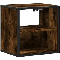 vidaXL Table de chevet murale Chêne fumé 40x31x39,5 cm