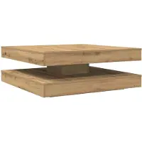 vidaXL Table basse pivotante à 360 degrés Chêne Artisan 90x90x34,5 cm