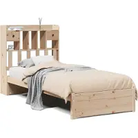 vidaXL Lit bibliothèque sans matelas 75x190 cm pin massif