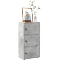 vidaXL Bibliothèque gris béton 40x24x77 cm bois d'ingénierie