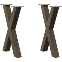 vidaXL Pieds de table de salle à manger en X 2 pcs. Acier naturel 50x(72-73) cm Acier