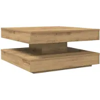 vidaXL Table basse pivotante à 360 degrés Chêne Artisan 70x70x34,5 cm
