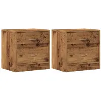 vidaXL Tables de chevet 2 pcs vieux bois 40x30x40 cm bois d'ingénierie