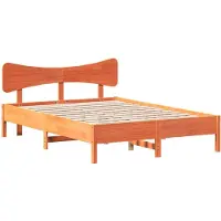 vidaXL Lit en pin massif sans matelas brun cireux 120x200 cm
