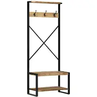 vidaXL Porte-vêtements 80x40x190 cm bois de manguier massif brut