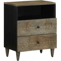 vidaXL Table de chevet gris clair 50x33x60 cm bois de manguier massif