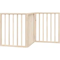 vidaXL Grille pour chien Pliable 3 panneaux 150 cm bois de peuplier