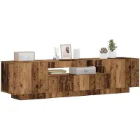 vidaXL Armoire TV avec lampes LED imitation vieux bois 160x35x40 cm