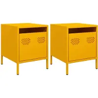 vidaXL Tables de chevet 2 pcs jaune moutarde 35x39x43,5 cm acier