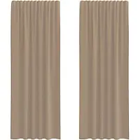 vidaXL Voile Rideaux avec passants 2 pcs. Marron clair 140x260 cm
