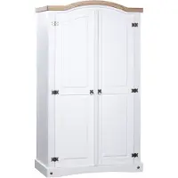 vidaXL Armoire style mexicain en pin Corona 2 portes blanches