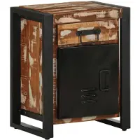 vidaXL Table de chevet multicolore 40x30x50 cm bois de récupération