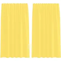 vidaXL Voile Rideaux avec passants 2 pcs. Jaune 140x175 cm