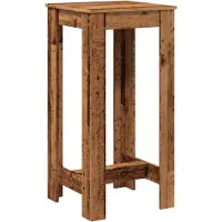 vidaXL Table de bar imitation vieux bois 51x50x103,5 cm Bois composite