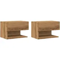 vidaXL Tables de chevet murales 2 pcs chêne artisanal