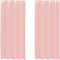 vidaXL Voile Rideaux avec oeillets 2 pcs. Rose 140x245 cm