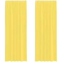 vidaXL Voile Rideaux avec passants 2 pcs. Jaune 140x260 cm