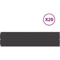 vidaXL Bordure de jardin, 20 pièces, 25 x 103 cm, acier laminé à froid, noir