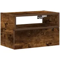 vidaXL Table de chevet murale chêne fumé 45x26x28,5 cm