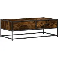 vidaXL Table basse chêne fumé 100x50x35 cm bois composite et métal