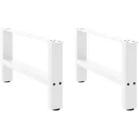 vidaXL Pieds de table basse blancs 2 pcs. 60x(30-31) cm acier