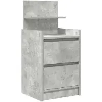 vidaXL Table de chevet avec 2 tiroirs gris béton 38x34x80 cm