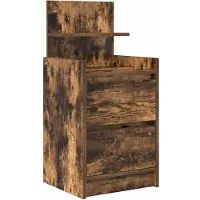 vidaXL Table de chevet avec 2 tiroirs chêne fumé 38x34x80 cm