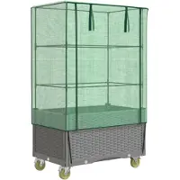 vidaXL Lit surélevé avec rehausse et roulettes aspect rotin 80x50x182 cm