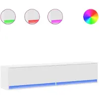 vidaXL Armoire TV murale avec LED blanc 180x31x38 cm