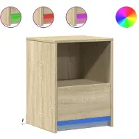 vidaXL Armoires de chevet et lumières LED 2 pcs chêne sonoma