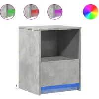 vidaXL Armoires de chevet et lumières LED 2 pcs gris béton