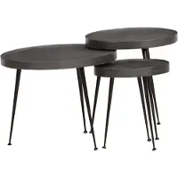 vidaXL Table basse 3 pcs en bois d'ingénierie noir