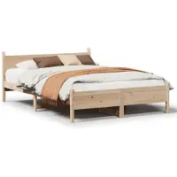 vidaXL Lit en bois massif sans matelas 120x190 cm pin
