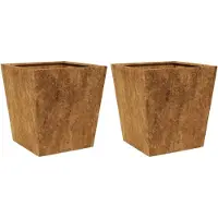 vidaXL Jardinières 2 pcs 40x40x40 cm acier résistant aux intempéries