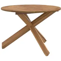 vidaXL Table de jardin Ø109x74 cm bois massif teck