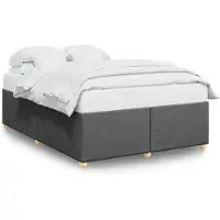 vidaXL Cadre de lit sans matelas gris foncé 140x190 cm Tissu