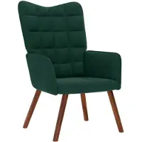 vidaXL Fauteuil relax vert foncé velours