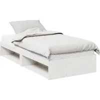 vidaXL Lit de jour avec matelas Blanc 90x190 cm Pin massif