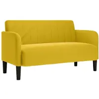 vidaXL Canapé deux places jaune 109 cm velours